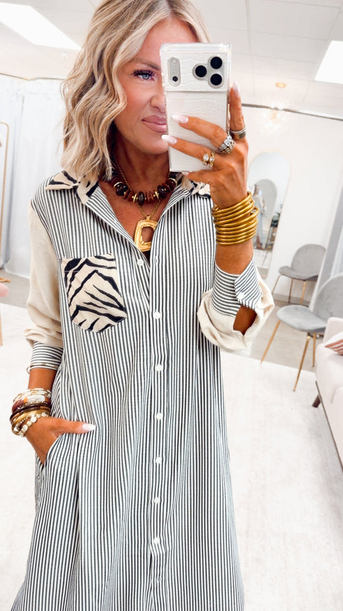 The Wild at First Stripe Dress
