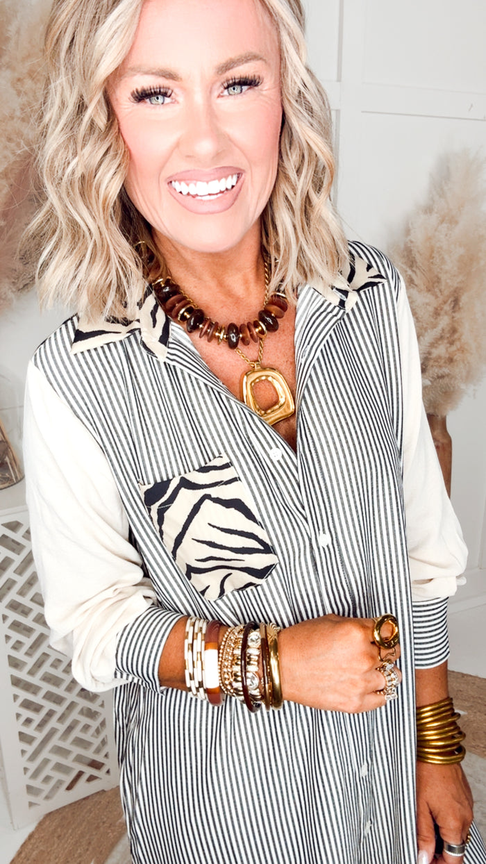 The Wild at First Stripe Dress