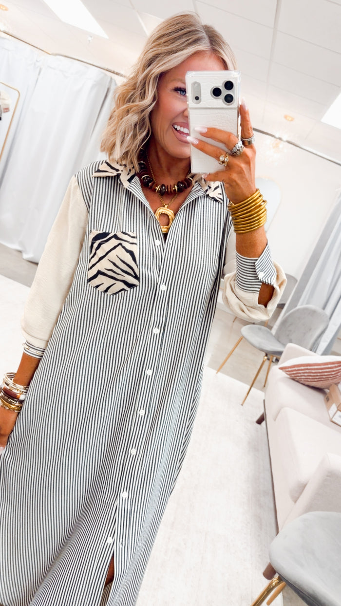 The Wild at First Stripe Dress