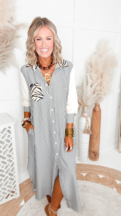 The Wild at First Stripe Dress