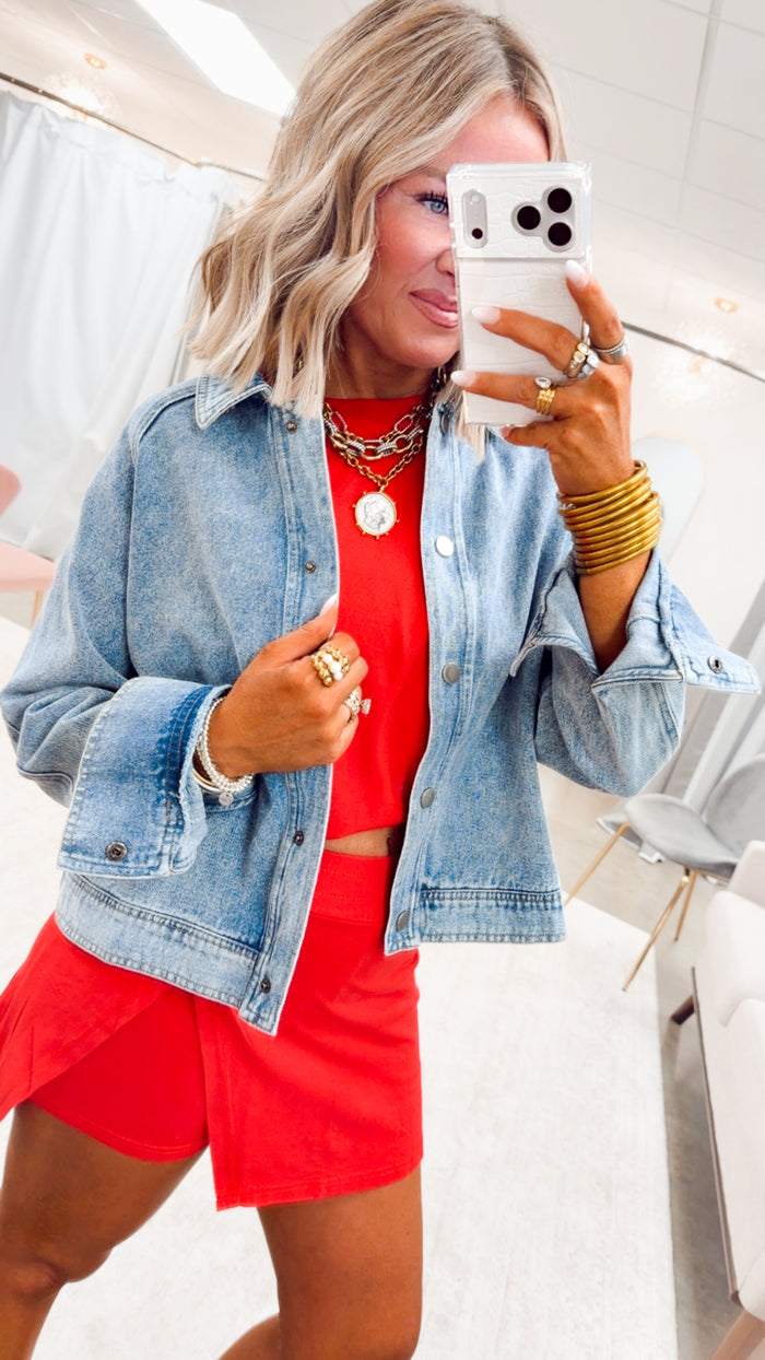 The Winston Cropped Denim Jacket