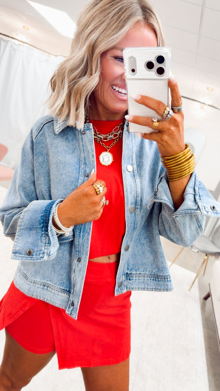 The Winston Cropped Denim Jacket