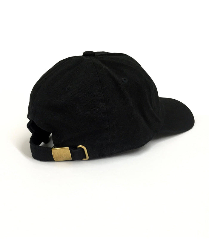 Thinking Cap Embroidered Dad Hat - Black Cotton