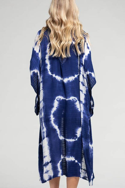 Tie Dye with Crochet Accent Kimono