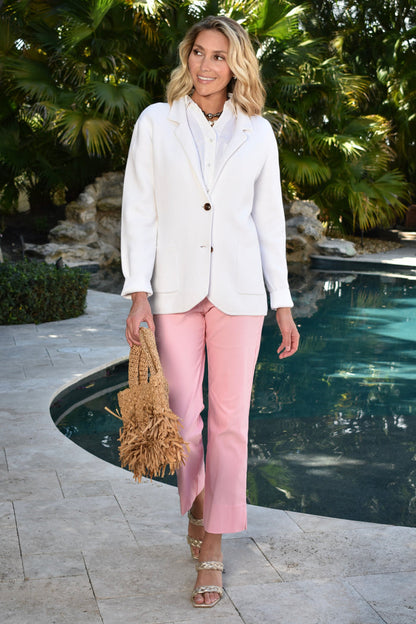 Tilly Classic Knit Blazer Chalk