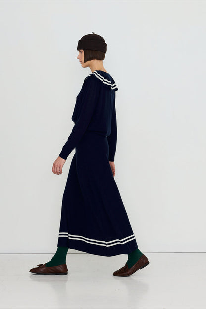 Navy Tiny Big Sister Sailor Polo AW26-674 on model Shop Tiny Big Sister at Dotique