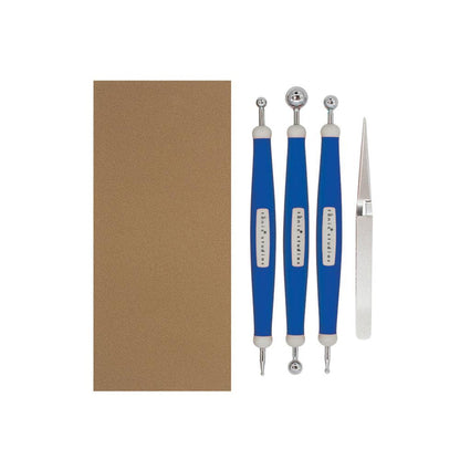 The Tonic Studios Craft Tool Set is perfect for use with floral creative dies, punches and stamp sets! The package contains large, medium and mini double-headed embossing tools, tweezer and one 6.5x3 inch embossing mat. Imported. Available at Embellish Away located in Bowmanville Ontario Canada.