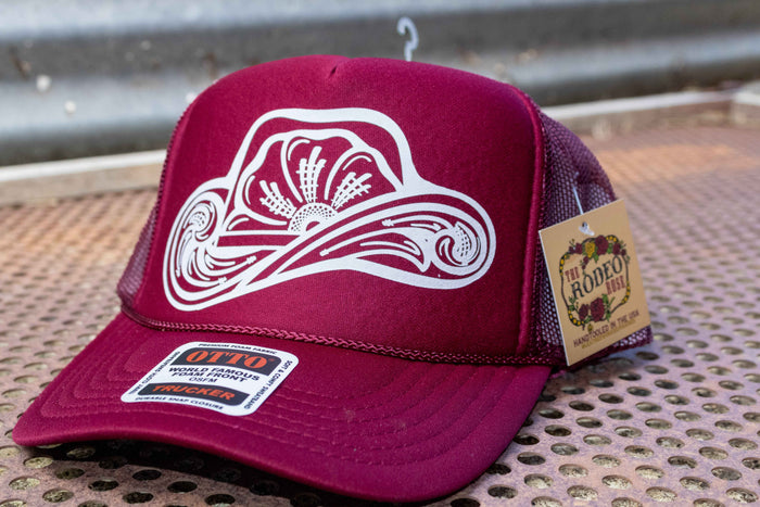 Tooled Cowboy Hat Graphic Cap Jewel Tones