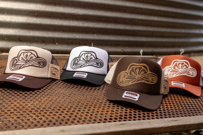 Tooled Cowboy Hat Graphic Cap Neutral Splits