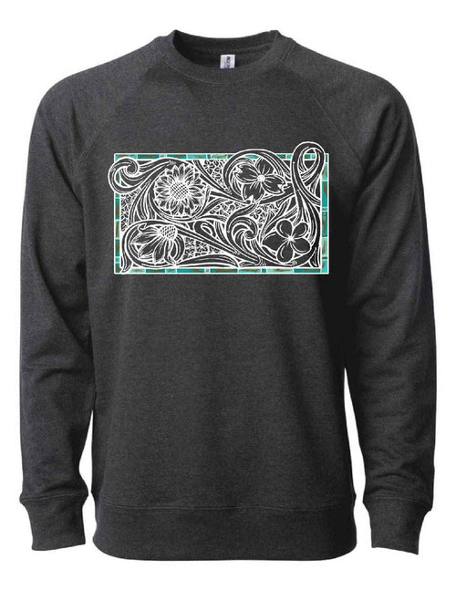 Tooled Floral Crewneck Sweatshirt