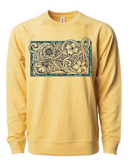 Mustard / Black Floral Turquoise / Small