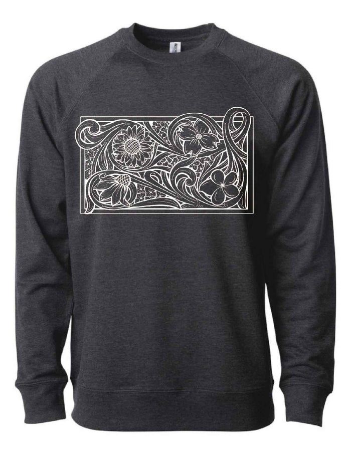 Tooled Floral Crewneck Sweatshirt