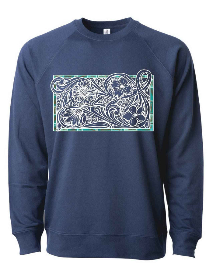 Tooled Floral Crewneck Sweatshirt