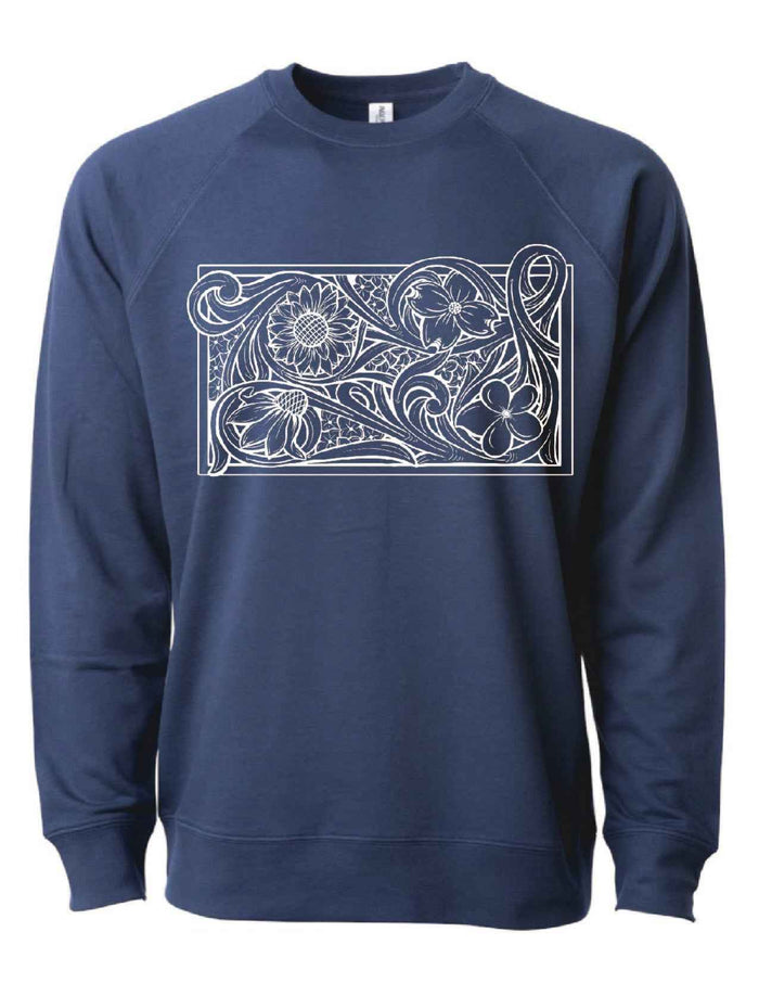 Tooled Floral Crewneck Sweatshirt