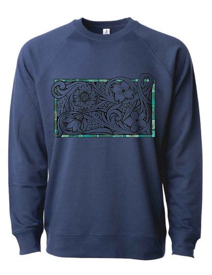 Tooled Floral Crewneck Sweatshirt