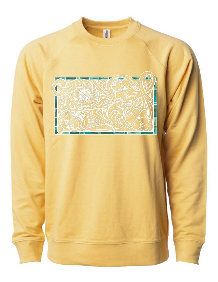 Tooled Floral Crewneck Sweatshirt