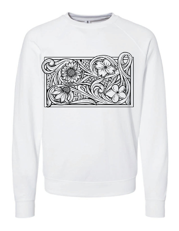 White / Black Floral / Small