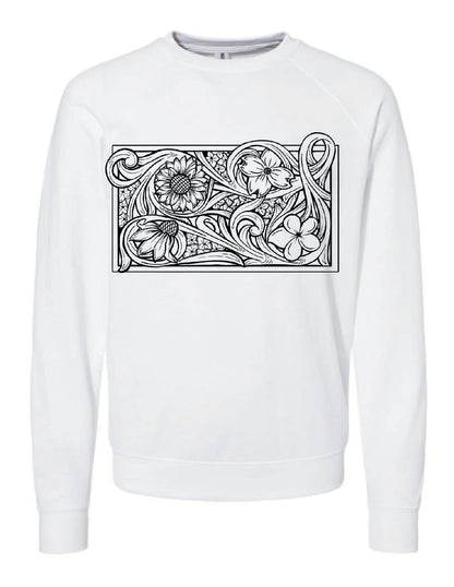 White / Black Floral / Small