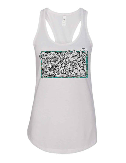 Tooled Floral Tank