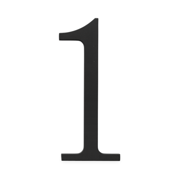 A seamless black house number written in a traditional font.