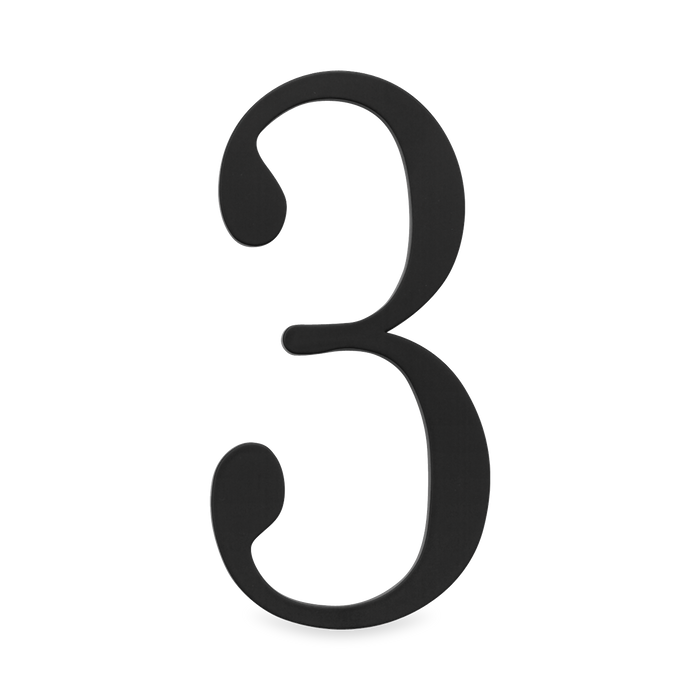 A seamless black house number written in a traditional font.
