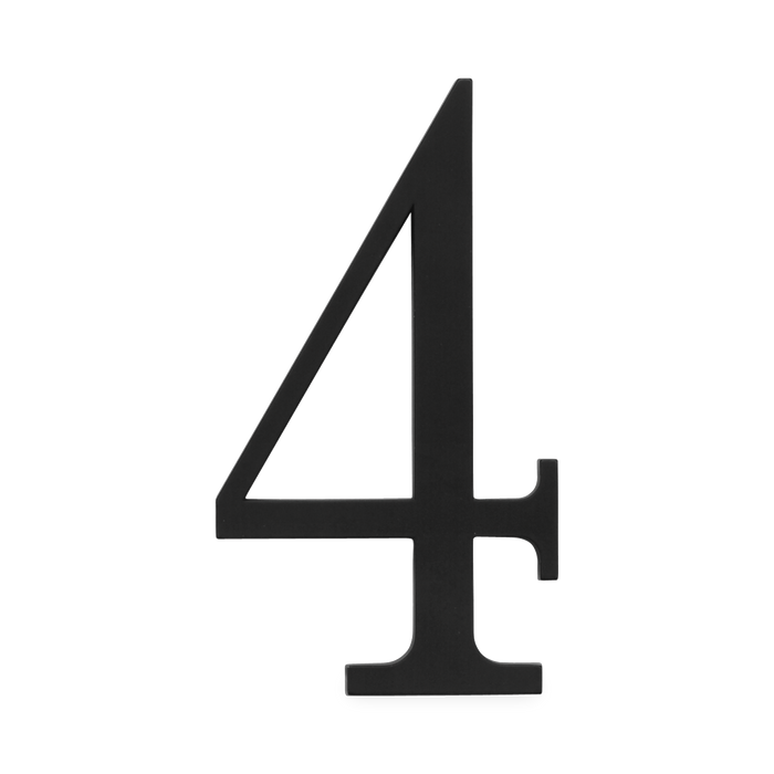 A seamless black house number written in a traditional font.