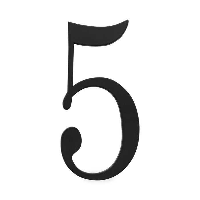 A seamless black house number written in a traditional font.