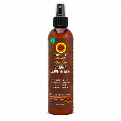 Tropic Isle Living Batana Leave-in Mist 8oz leave-in hair mist with batana oil, aloe vera, rose water, shea oil, avocado oil and jojoba oil