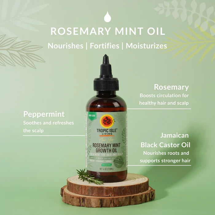Tropic Isle Living Hair Gro Rosemary Mint Growth Oil 4oz