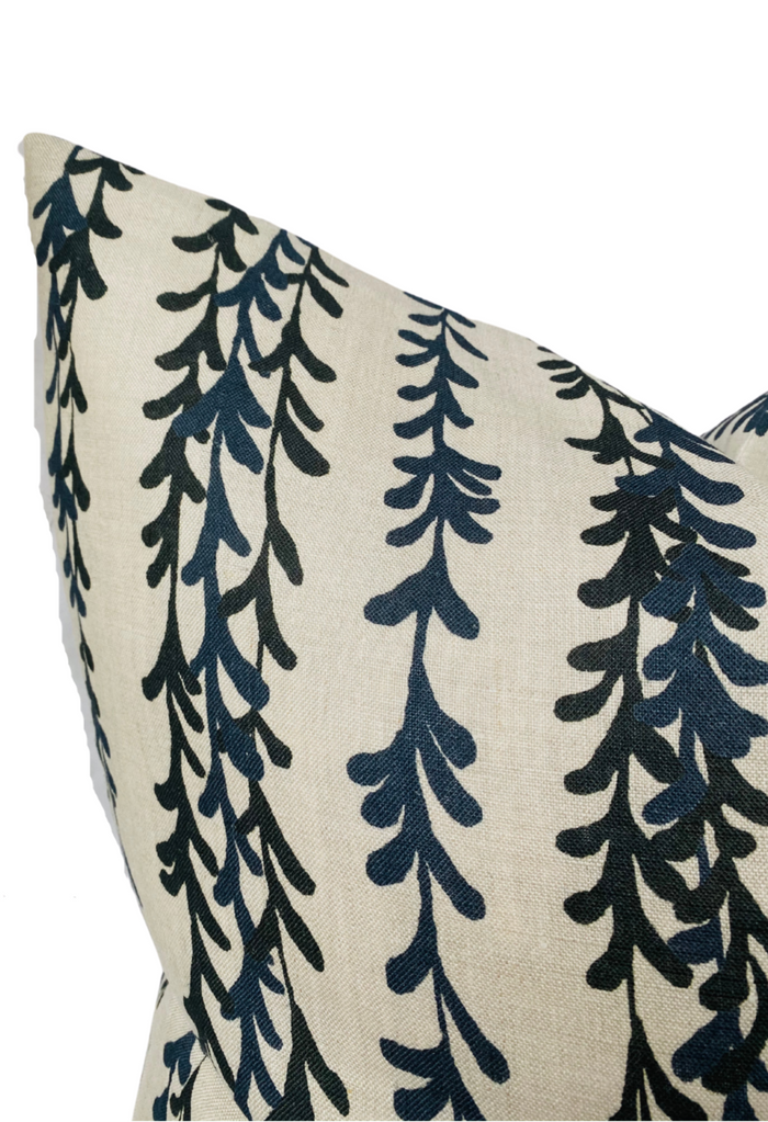 Weeping Willow Pillow Cover in Indigo, McLaurin + Piercy Textiles