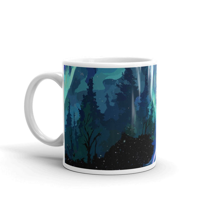 Wolf Star White glossy mug - BoxWood Board Designs - 11oz - -