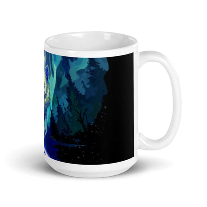 Wolf Star White glossy mug - BoxWood Board Designs - 15oz - -