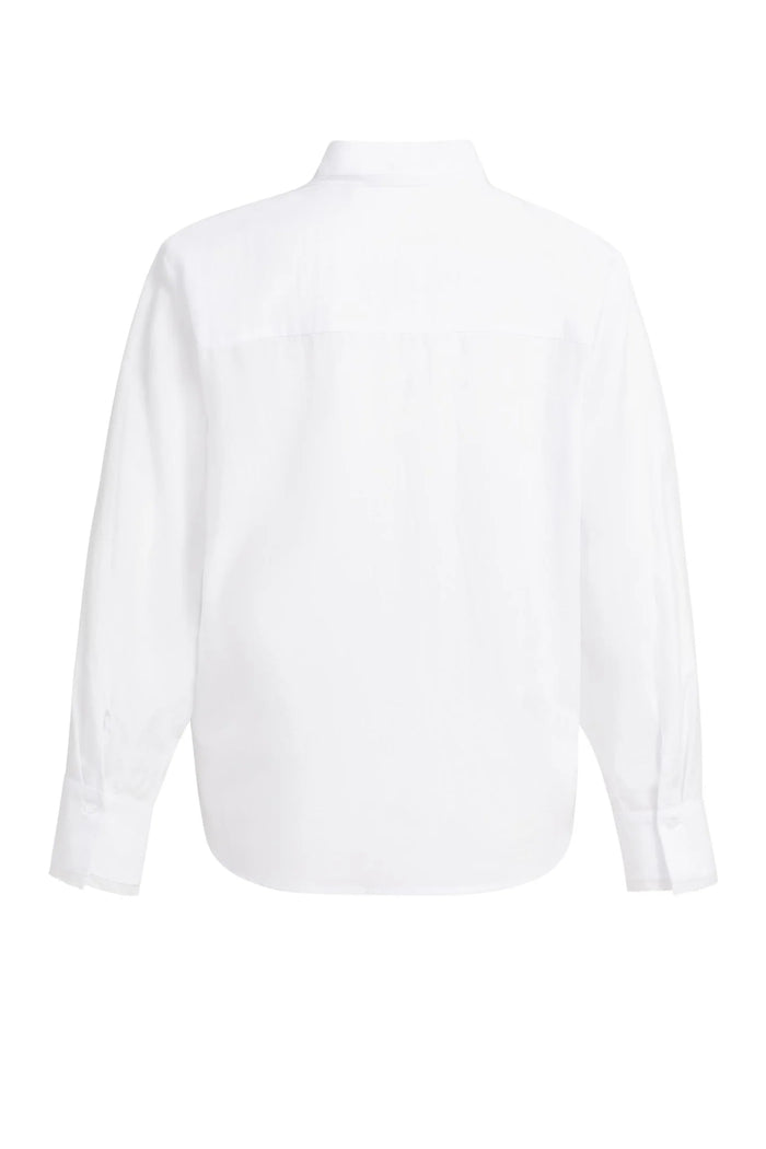 YAYA Blouse with Collar Detail - Pure White 01-201247-609 back view by YAYA Shop YAYA at Dotique