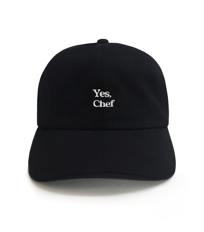 Yes Chef Embroidered Dad Hat - Black Cotton Unisex