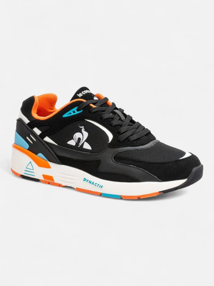 Zapatillas Le Coq Sportif R1100 Pop Negro Naranja Celeste