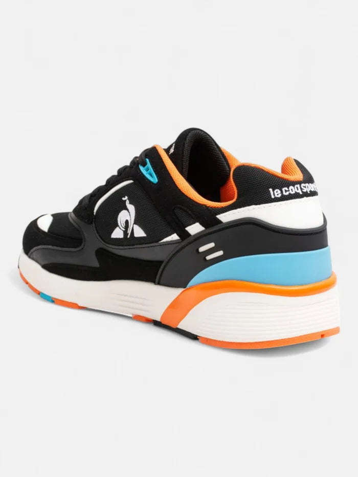 Zapatillas Le Coq Sportif R1100 Pop Negro Naranja Celeste