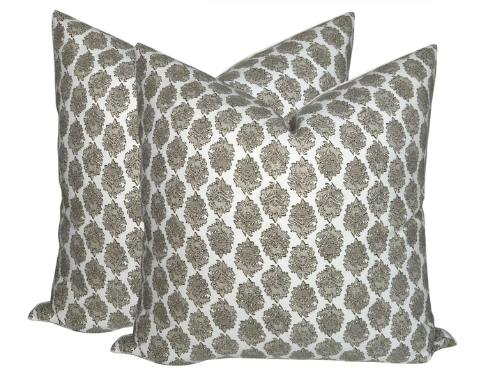 ZIRA Floral Pillow Cover in Bisque